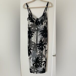 NWT Norma Kamali x Everlast Palm Print Dress, Black and White, Large